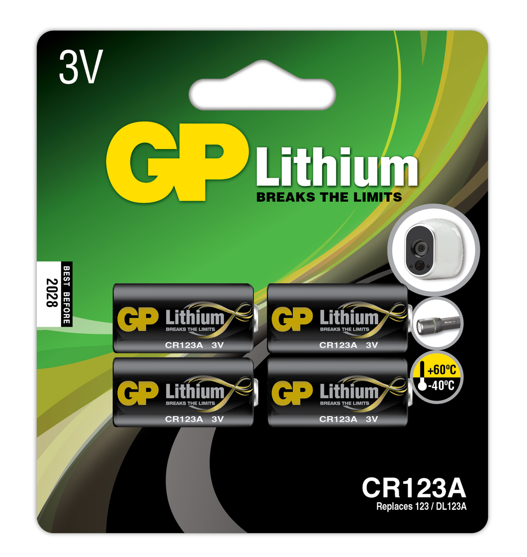 GP 3.0V 1500 mAh GP Lithium  Battery  Card of  4