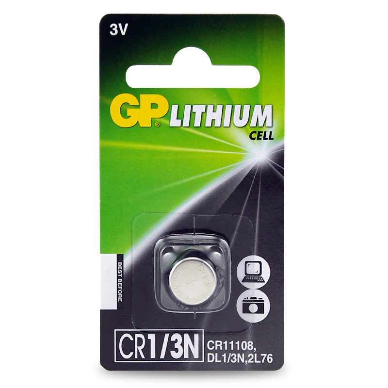 GP Lithium Battery CR1/3NC1 Card of 1