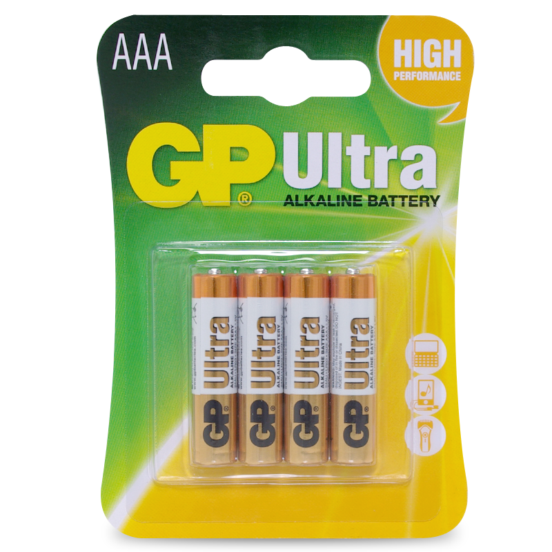 GP Ultra Alkaline AAA  - Card of  4