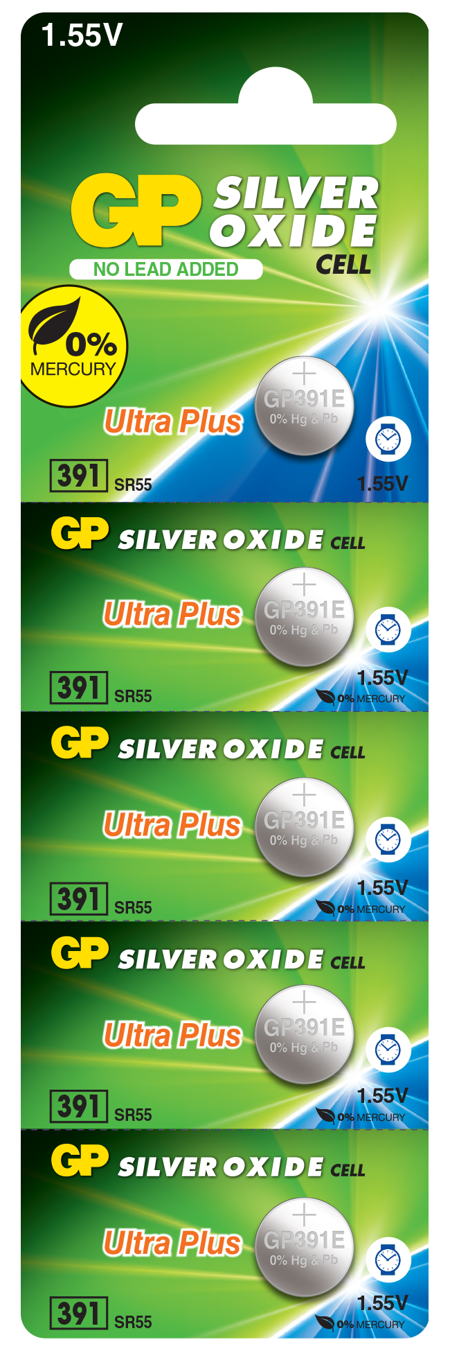 GP 1.55V  Silver Oxide Card - SR1121/SR1120W